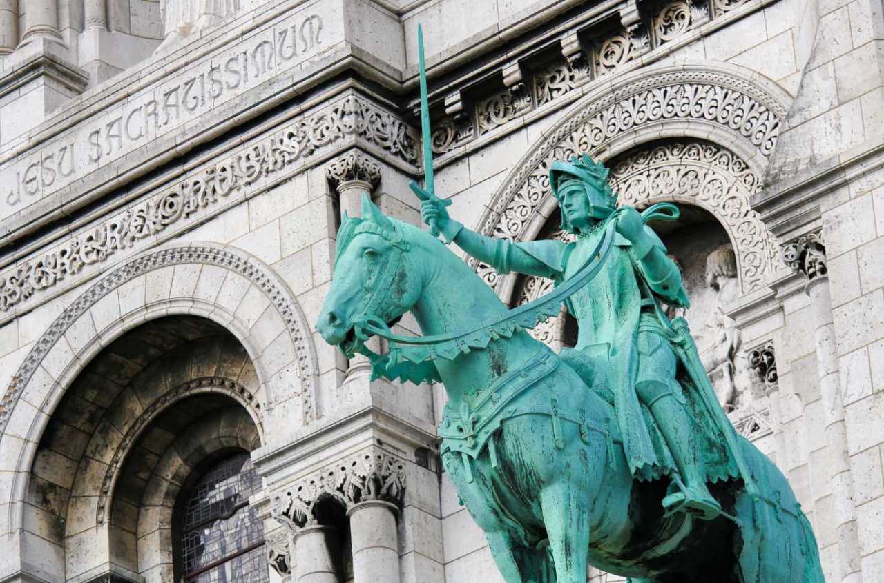 Joan of Arc or Jeanne d'Arc at the Basilica Sacre Coeur in Montmartre, Paris, France.