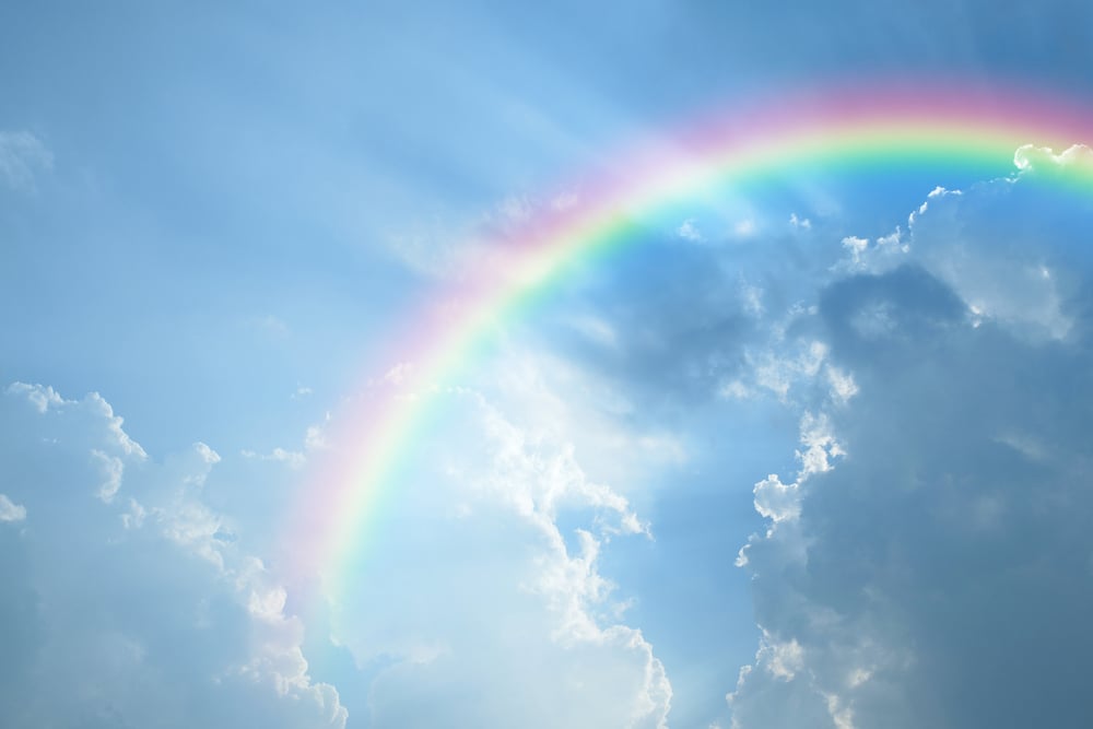 rainbow in the sky.